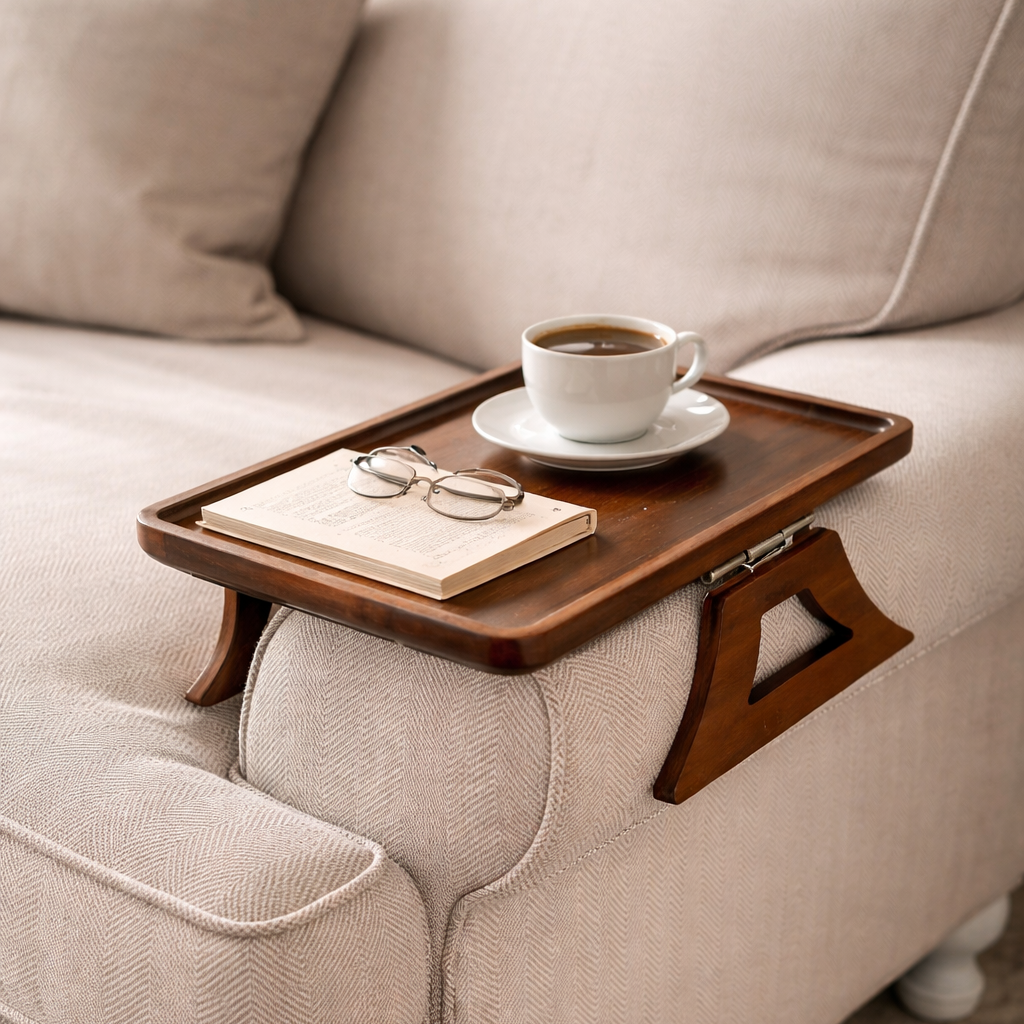 Velia Home™ – Drewniana Tacka Sofowa